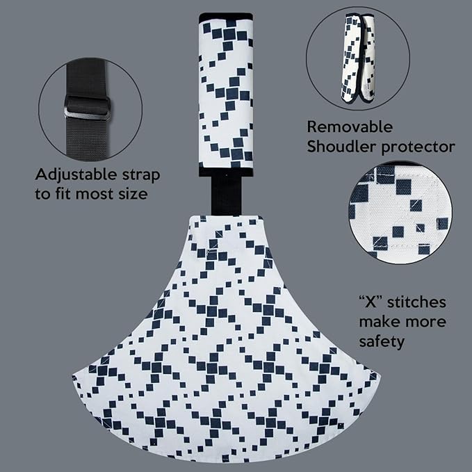 Baby Sling Shoulder Carrier,Ultimate Comfort Side Baby Carrier for Newborn to Toddler/Infants (7lbs-44lbs) (Plaid)