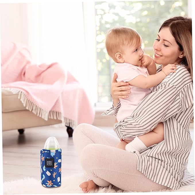Baby Milk Warmer, USB Portable Bottle Warmer 3 Temp Adjustable Travel Bottle Warmer Sleeve Maintain Perfect Heating Thermal Insulation Baby Bottle Warmer