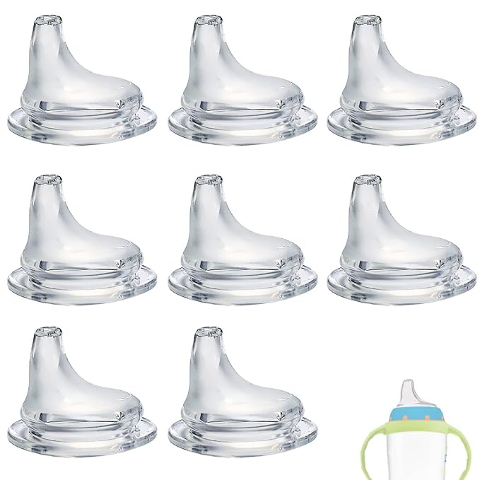 8Pack Replacement Silicone Spout Compatible with NUK Activity and Learner Cups, Nipple Replacement Spouts Leak-Proof, BPA-Free, Easy to Clean, Easy Transition from Bottle to Cup