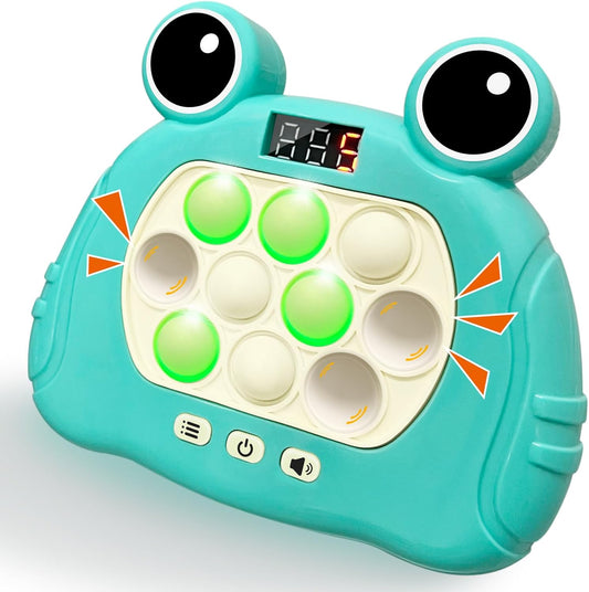 Fast Push Pop Pro Light Up Fidget Game Controller, Puzzle Pop Pro Game Fidget Toys Adults Handheld Bubble Pop Fidget Game Console St. Patrick's Day Anti-Anxiety Autism Electronic Pop Game Toy