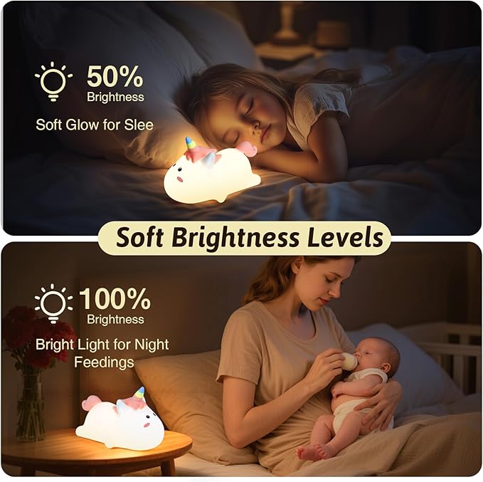Dealswin Night Light for Kids, Cute Animal Touch lamp, Color Changing Silicone LED Night Light, Table Lamp Bedside Lamp Nursery Night Lamp Gifts for Girls Toddler Baby Room Decor