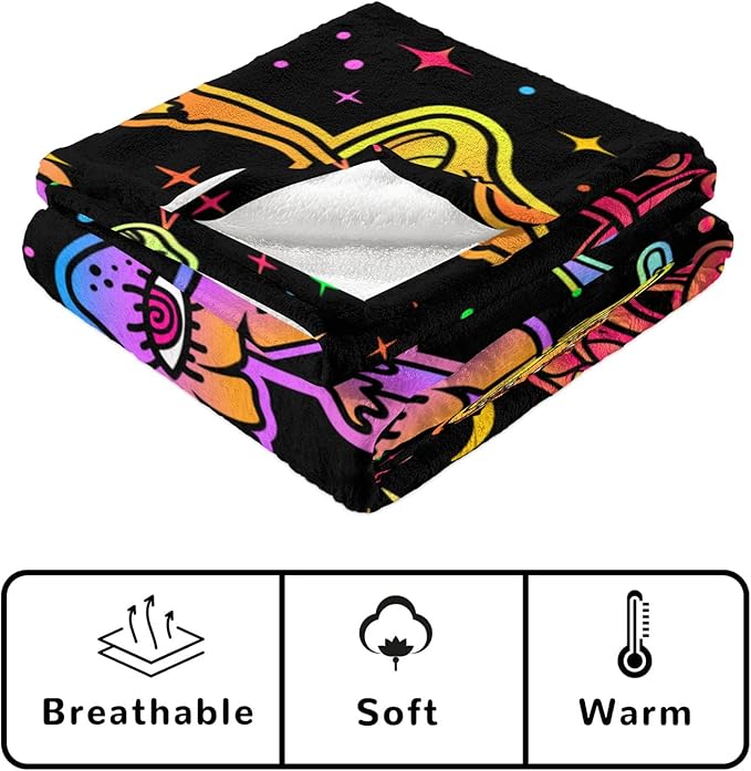 Mushroom Fleece Blankets Throw Blanket for Couch Gifts for Mushroom Lovers Soft Cozy Plush Bed Stuff Couch Living Room Decor for Kids Adults