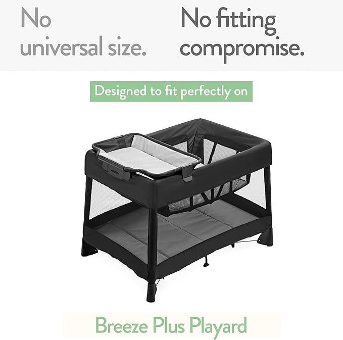 Joey + Joan Pack and Play Sheets Fitted – Compatible with 4moms Breeze Plus Playard & Breeze Go Playard – Fits Up to 30 x 43 Inch Mattress Without Bunching – Grey