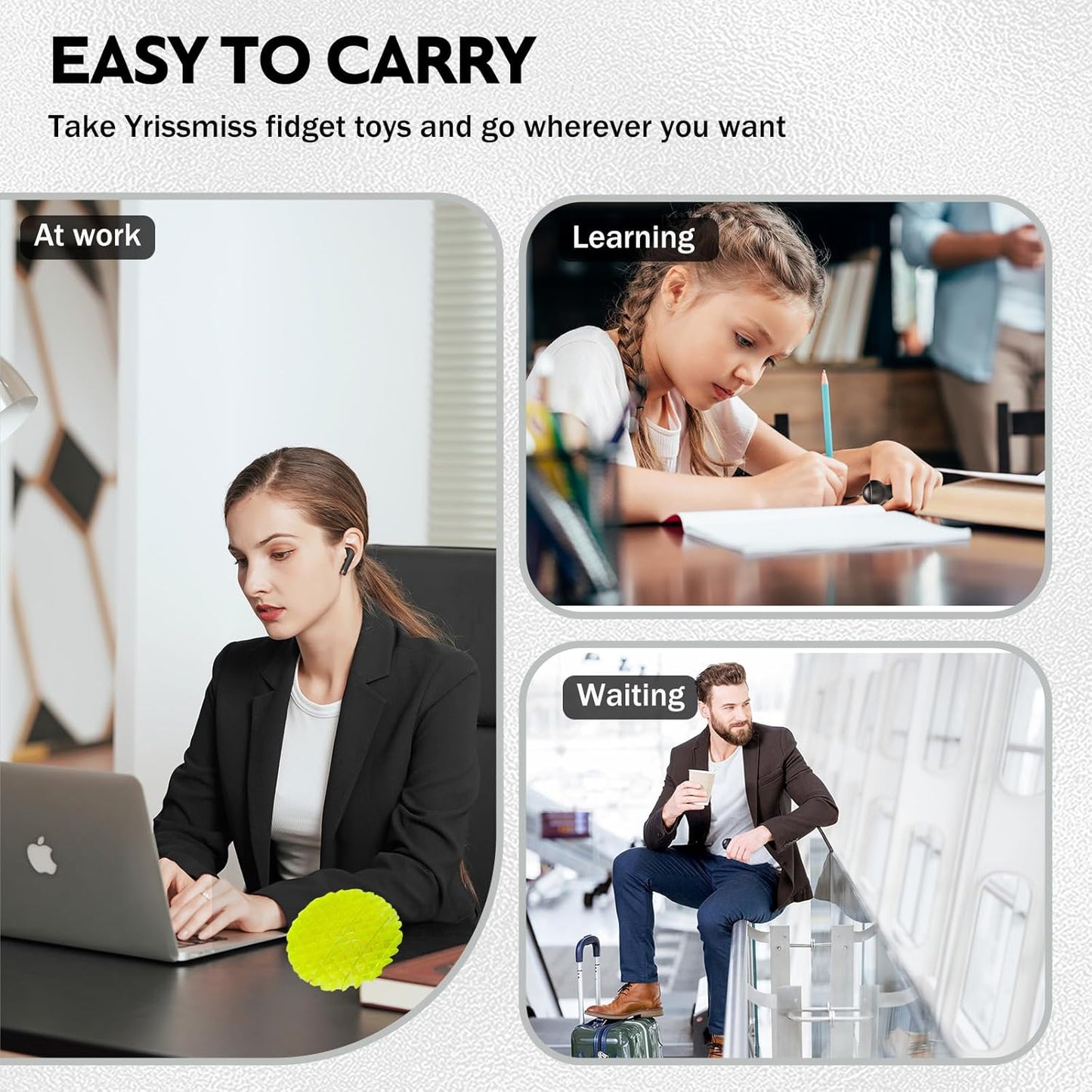 Fidget Worm Toy, Sensory Toy, Relaxation Therapy and Stress Relief Education Toys, The Best Stretch and Squeeze Toy Gift, Fidget Toy for Kids, Adults (4.72 inch) (Chartreuse)