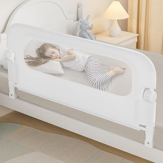 Baby Bed Rail Guard for Toddlers -46" Toddler Bed Rails for Twin, Full, Queen, King Bunk Size Bed Swing Down Bedrail Extral Tall Child Safety Side Railing Guards for Kids
