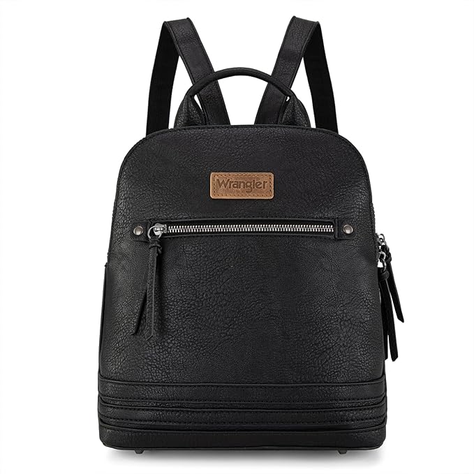 Montana West Wrangler Backpack Purse for Women Medium Ladies Bookbag Travel Daypacks Bags Black Purse