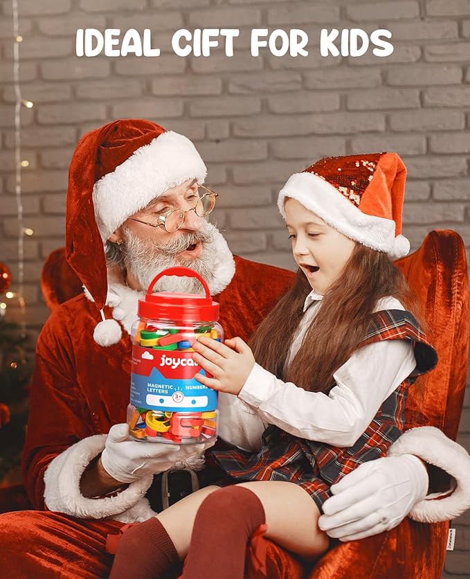 JoyCat 78 Pieces Magnetic Letters Numbers Alphabet Fridge Magnets ABC 123 Preschool Educational Learning Plastic Colorful Toy Set Uppercase Lowercase Math Symbols for Toddlers Kids