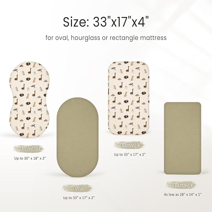 lulumoon Muslin Bassinet Sheets Baby: Cotton Bassinet Fitted Sheets for Boys and Girls - Bassinet Sheets for Oval Rectangle or Hourglass Mattress