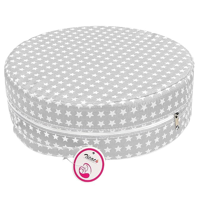 Zicac Kids' Anti-Slip Chair Booster Seat-High Chair Pad Heightening Dismountable Round Cushion (Gray)