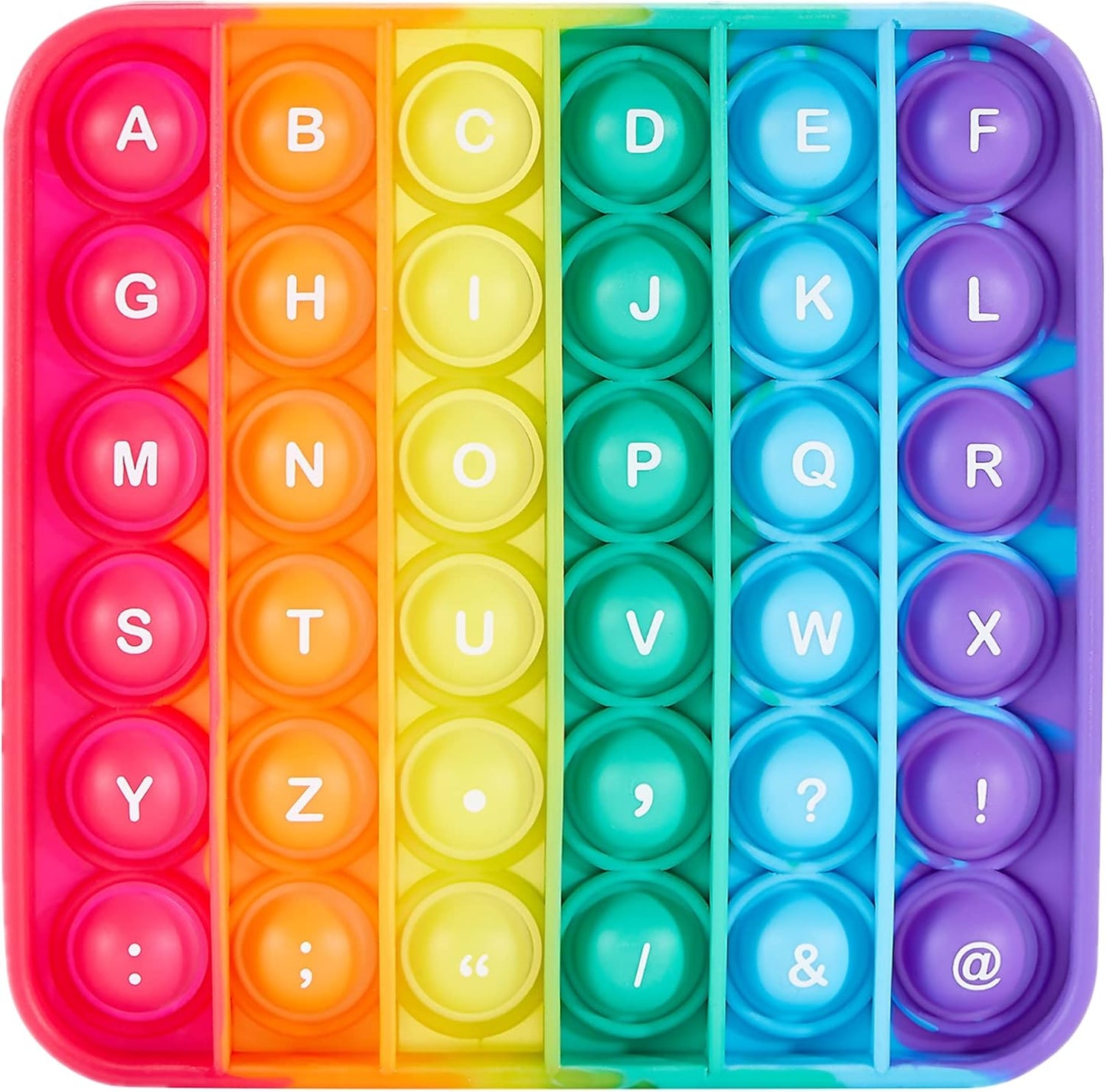 Alphabet Pop Fidget Toys Square ABC Letters Pop Bubble Toy Silicone Sensory Lowercase Uppercase Number Pop for Toddlers & Schools (5x5inch, Lowercase+Uppercase)