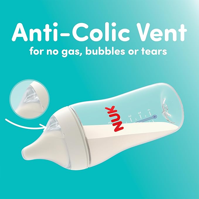 NUK Perfect Match 2-in-1 Natural and Anti-Colic Bottle with Slow Flow, Wide, Adaptable Nipple, 5oz., 2 Pack