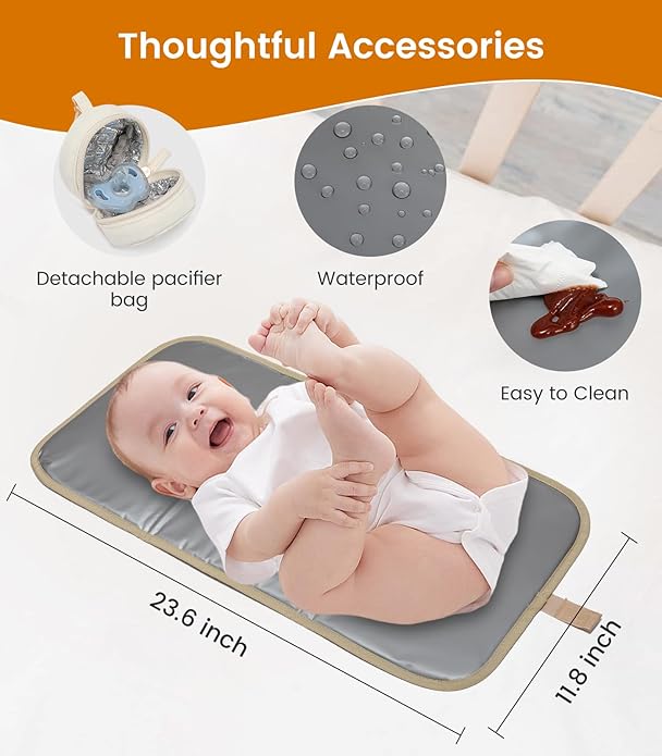 LOVEVOOK Diaper Bag Tote Large Baby Bag for Mom Hostipal and Travel Diaper Tote for Baby Boy with Pacifier Case Changing Pad