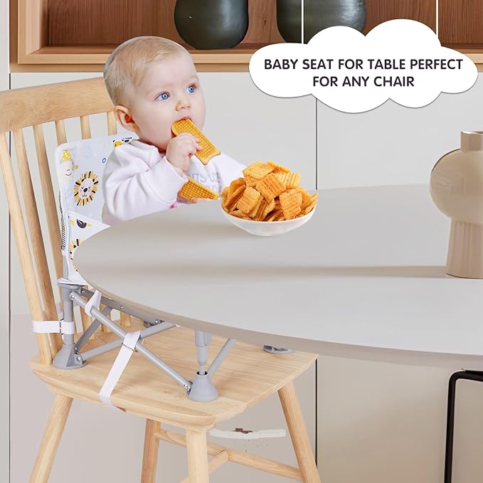 Portable Booster Seat, Toddler Baby Seat with Tray for Dining Table Compact Floor Chair for Camping Lawn Beach Babies Travel 6-36 Months