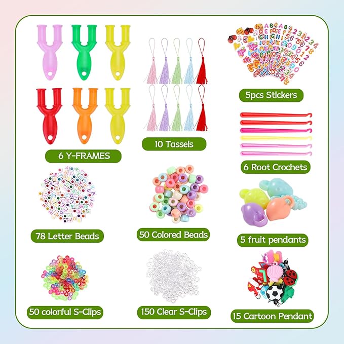 XKDOUS 64 Colors Rubber Band Bracelet Kit, Bracelet Making Kit for Art and Craft, Rubberband Bracelets Kit for Kids Ages 6+, Bands Kit Girls Boys Birthday Gift