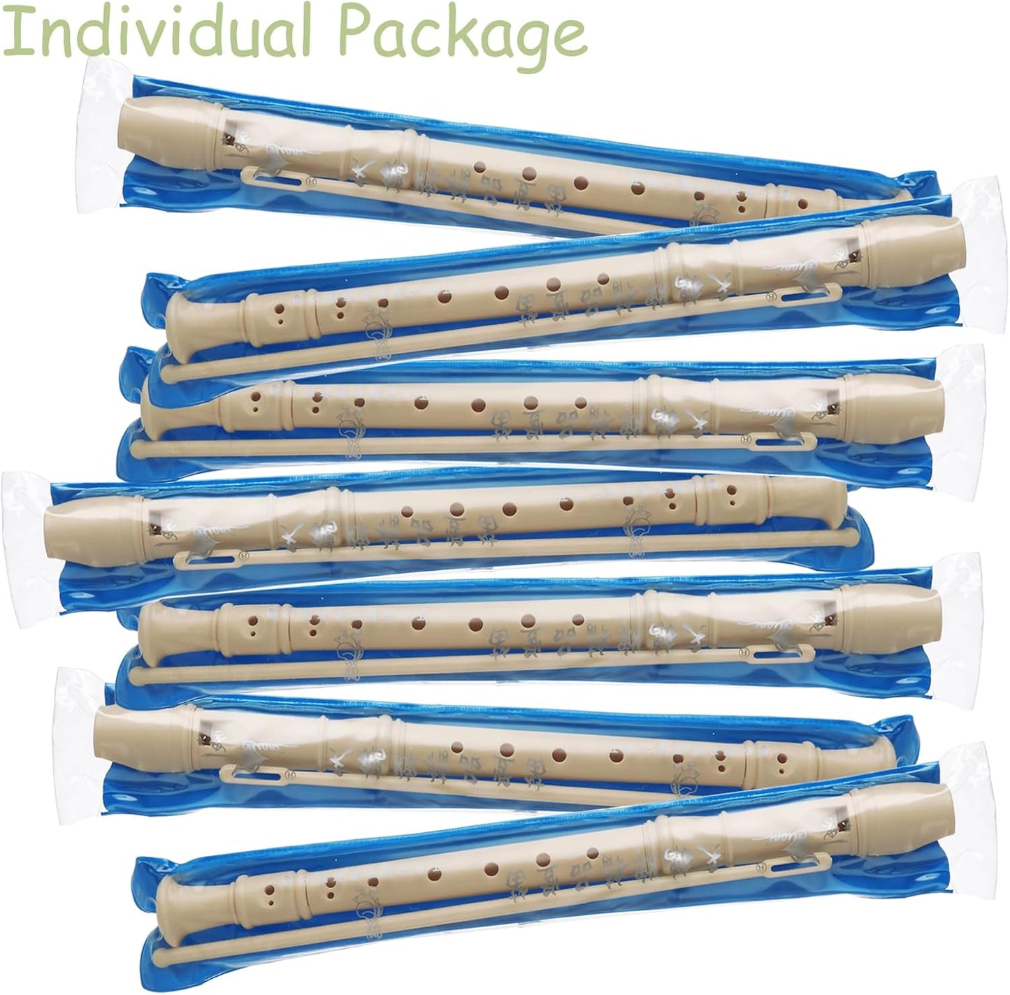 6 Pack Soprano Recorder Instrument, 8 Hole Recorder Flute, Plastic Recorders Musical Instruments with Cleaning Rod, Beginner Recorder Soprano Recorder for Music
