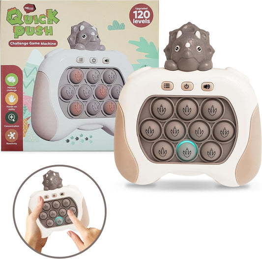 Triceratops Quick Push Pop Game It Fidget Toys Pro for Kids Adults, Handheld Game Fast Puzzle Game Machine, Push Bubble Stress Toy, Party Favors, Birthday Gifts for Boys and Girls (Triceratops)