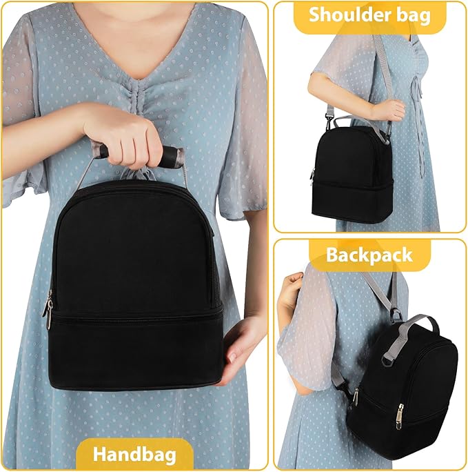 Accmor Breastmilk Cooler Bag with Ice Pack, Breast Pump Bag with Cooler Fits 6 Bottles, Double Layer Breast Milk Cooler Travel Bag for Nursing Mom Daycare, Work, Travel