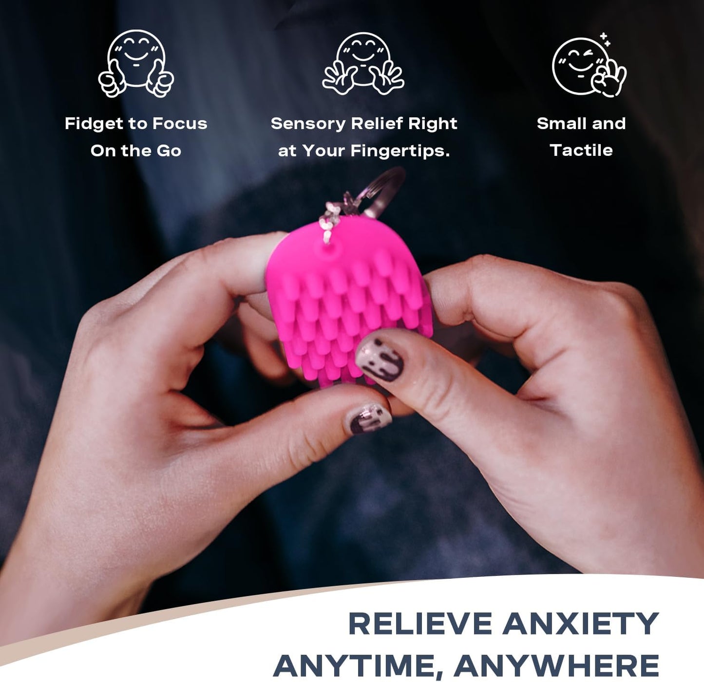 HedgeHog Hoglet Mini Keychain Soft, Smooth, Lightweight & Silent Fidget Toys for Stress Relief - Perfect Sensory Toy