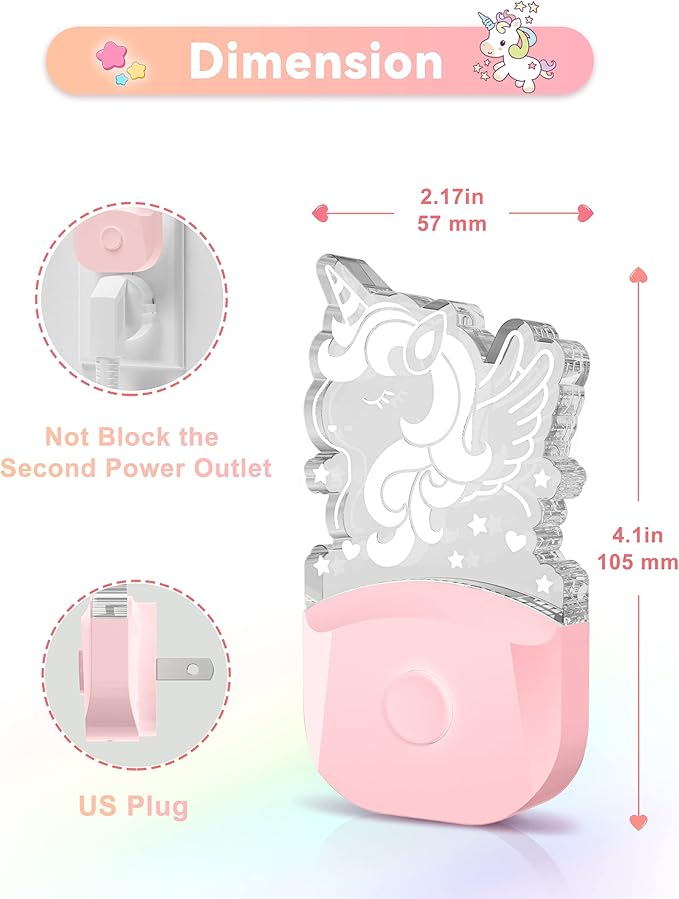 L LOHAS LED Night Light for Kids[2 Pack], Night Lights Plug into Wall with Dusk to Dawn, LED Cute Night Light, Color Changing Nightlight, Birthday Gifts for Girls, Kids, Room Decor