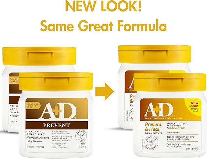 A+D Original Diaper Rash Ointment, 1 Pound Jar Pack of 2