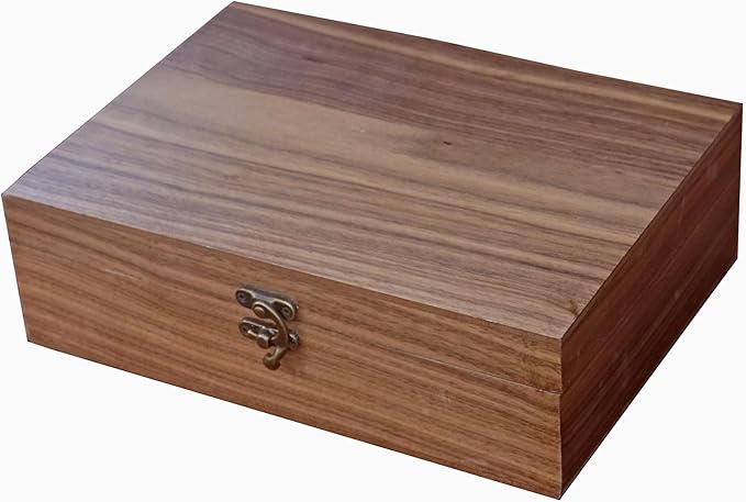 Handmade Walnut-Colored Keepsake Storage Box with Lid - Ideal Gift for Weddings, Anniversaries, Birthdays, or Travel Letters. Perfect for Home Decoration (Storage Box-25 * 18cm)