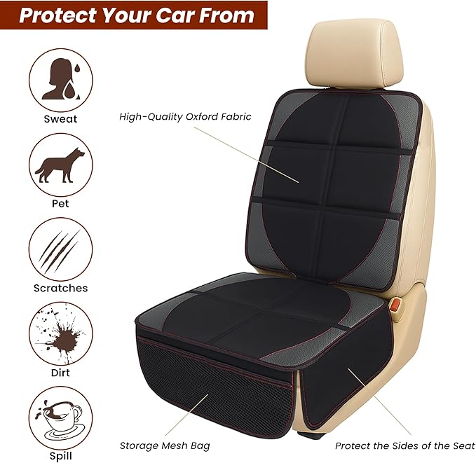 Extra-Large Car Seat Protector for Child-Bady Car Seat Cover,Full seat Protector Under Baby car seat,Universal Durable Waterproof Carseat Protector for Dog Vehicles,Thick Pad,Anti Slip Backing