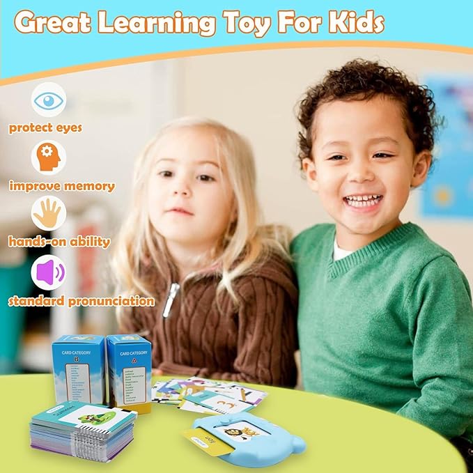 MAYAPHILOS German and English Bilingual Pocket Speech with 510 Sight Words, German Language Learning Toys for Kids, Audible Talking Flashcards, Toddlers' Sensory Preschool Educational Birthday Gifts