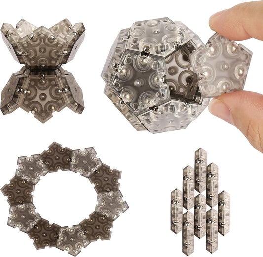 Magnetic ball toys, Fidget toys,stocking stuffers for adults,Gift for Teenage ,Gifts for Men，gifts for dad,Novelty Toy Gift for Friend，12-Piece Set (Black)