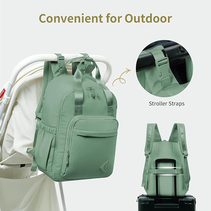 CEI-CEI Diaper Bag Backpack Large Baby Diaper Bag Water-resistant Travel Diaper Backpack for Boys Girls Newborn with Insulated Pockets, Changing Pad, Stroller Straps