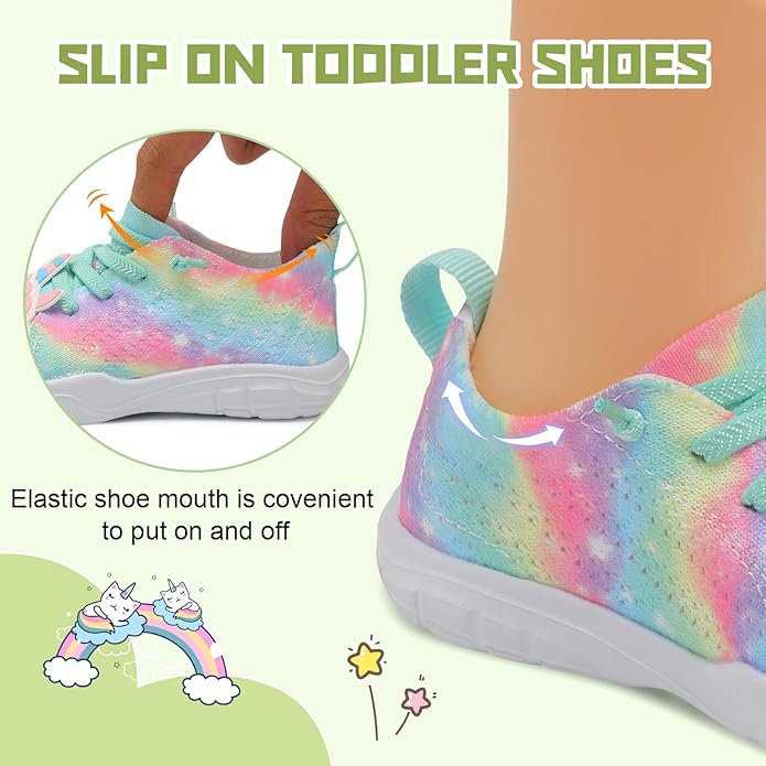 JIASUQI Toddler Shoes for Boys Girls Slip on Sneakers Wide Toe Walking Shoes Toddler Sock Shoes