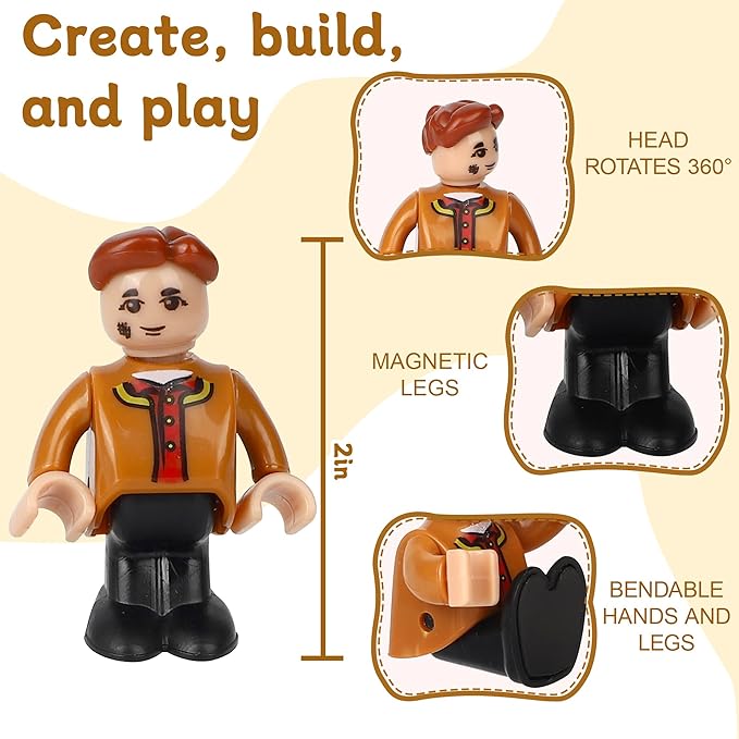 15 Pieces Magnetic People Figures for Kids, Magnet Play People Perfect for Magnetic Tiles Building Blocks STEM Learning Magnet Toys for Boys Girls Ages 3 4 5 6 7+ Years Birthday Gifts(Styles May Vary)