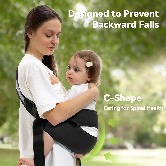 Baby Carrier Newborn to Toddler-Adjustable Baby Sling Carrier,Toddler Carrier for 25-60lbs,Comfortable Baby Sling for Hands-Free Carrying (Black)