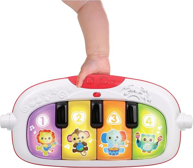 winfun Jungle Pals Kick N Play Musical Mat for Babies 0+ | Tummy Time & Lay Play Modes | Light-Up Piano, Detachable Toys, Rattles | Sensory Development Baby Playmat | CPS Stage 1 | Gift Idea