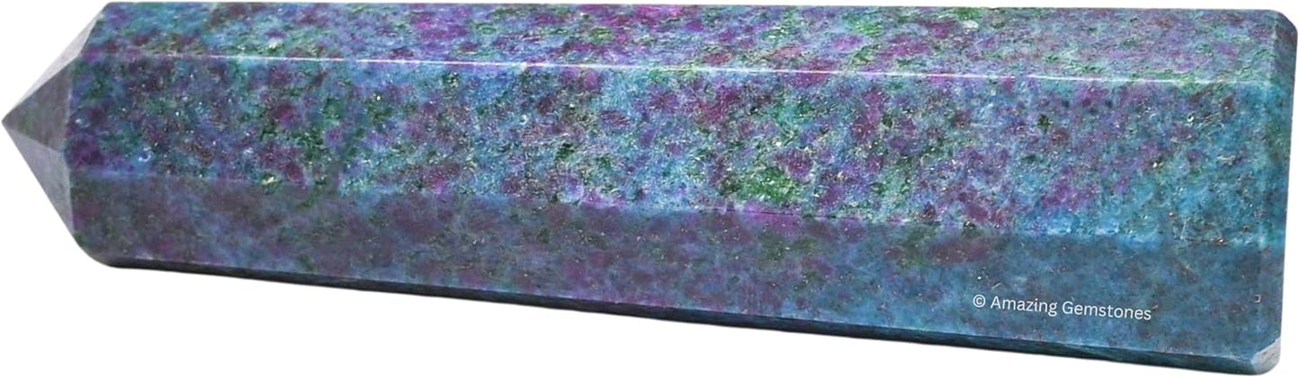 Amazing Gemstone Ruby Kyanite Crystal Towers - Natural Healing Crystal Point Obelisk for Reiki Healing and Crystal Grid (3 Inch)