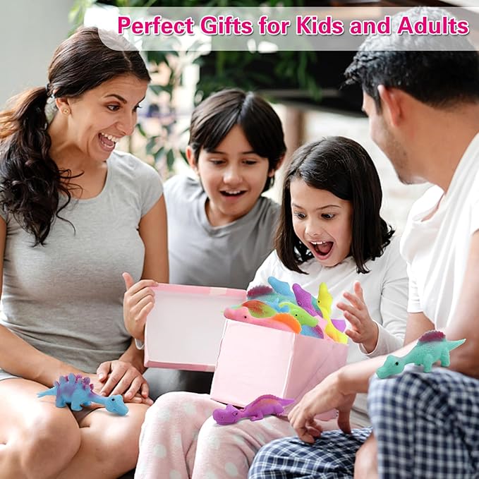 20 Pcs Slingshot Dinosaur Finger Toys, Halloween Toys Party Favors for Kids Sticky Rubber Dino Flying Catapult Fidget Toys for Boys Girls Goodie Bag Easter Basket Stuffers Valentines Xmas Gifts