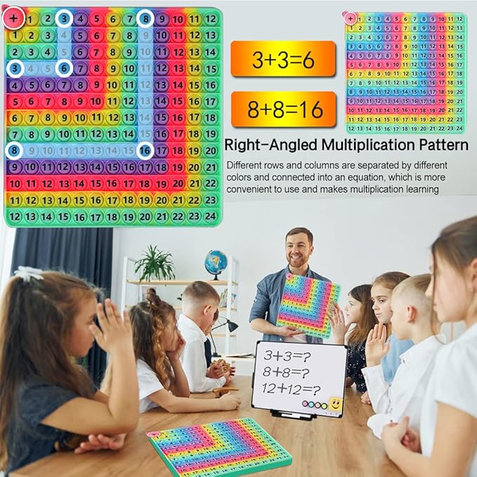 Multiplication Game Table Division Flash Cards 3rd Grade pop-up Fidget Math Toy, Create Various Math Learning Toy Times Table Number Blocks (Multiplication and Addition Tables)