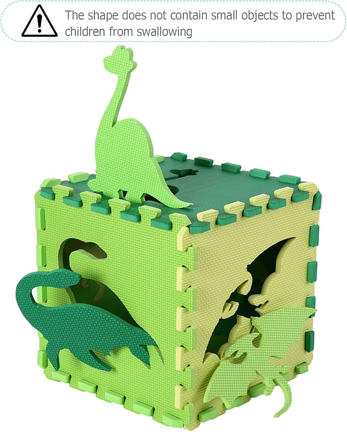 Foam Play Mat for Kids，25Pcs Square Interlocking Puzzle Floor Mat，Baby Play Mat Floor Mat Foam Puzzle Playmat for Toddlers with Fence - Green Dinosaurs