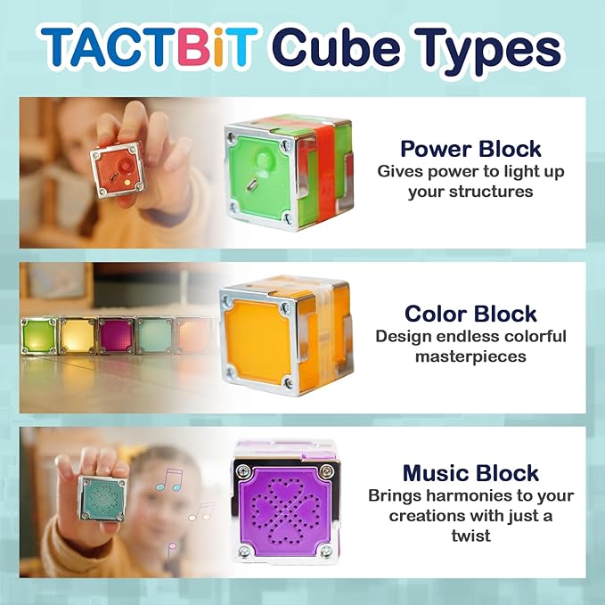 12 Magnetic Building Blocks – Light-Up STEM Educational Toy for Toddlers & Kids, Intertek Approved, Patented in US & China, Interactive Learning Cubes
