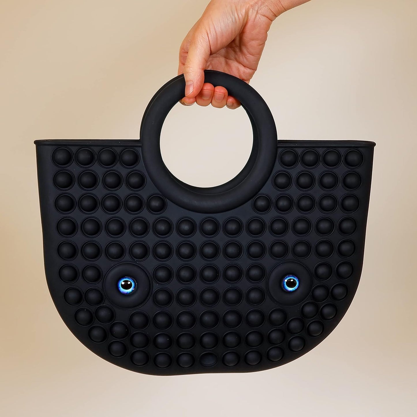 BABANA Fidget Purse for Girls - Bubble Push Pop Bag with Crazy Eyes, Silicone Fidget Handbag Toy for Kids | Birthday, Easter