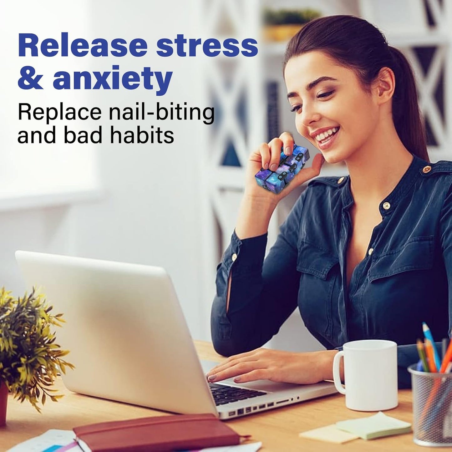 Infinitycube Fidget Toy Stress Relieving Fidgeting Game for Kids and Adults,Cute Pocket-sized Unique Gadget for Anxiety Relief and Kill Time (Mini Galaxy)