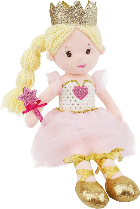 June Garden 12" Soft Baby Princess Doll Stella - Stuffed Cuddly Princess Plush Gifts for Toddler Girls - White Dress