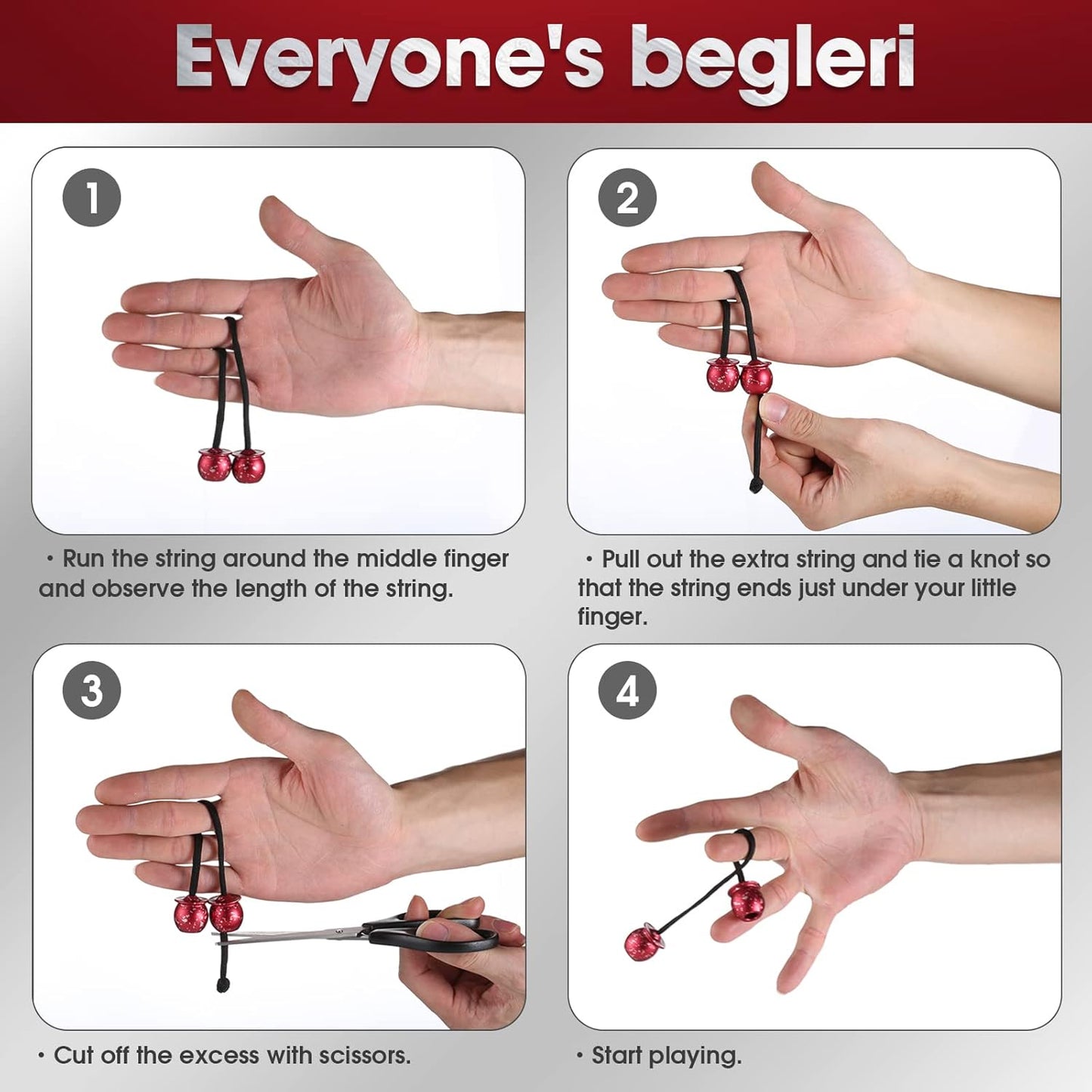 Begleri Fidget Beads - Worry Fidget Beads Spin & Bump - Made of Aluminum Alloy - for Men Women Youngs Skill Players Creates a Bit of Magic for You (Cala-Black&White)