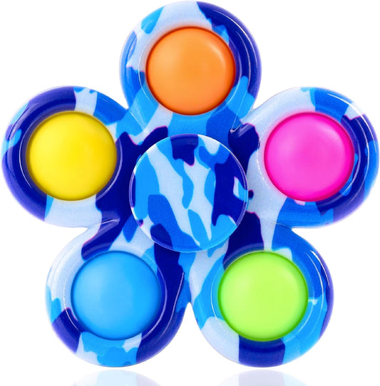 Nutty Toys Fidget Spinner Dimple Popper Sensory Toy - Top Stress & Anxiety Relief Gifts 2024 Unique Christmas Stocking Stuffers Idea for Toddler Kids & Adults Best Teen Girl Teenage Boys Tween Present