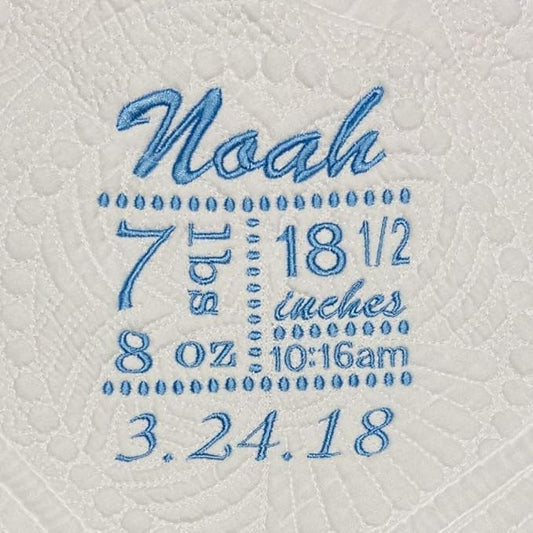 Personalized Baby Blanket Baby Quilt Monogrammed Blankets for Boys and Girls Embroidered Baby Gifts Birthdate