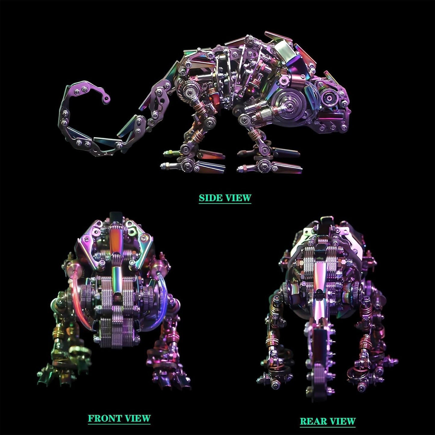 Adult 3D Metal Puzzle, Chameleon Metal Model Set, 3D Metal Adult Puzzle Chameleon Building Blocks, DIY Mechanical Model Set- High-end Gifts for Men