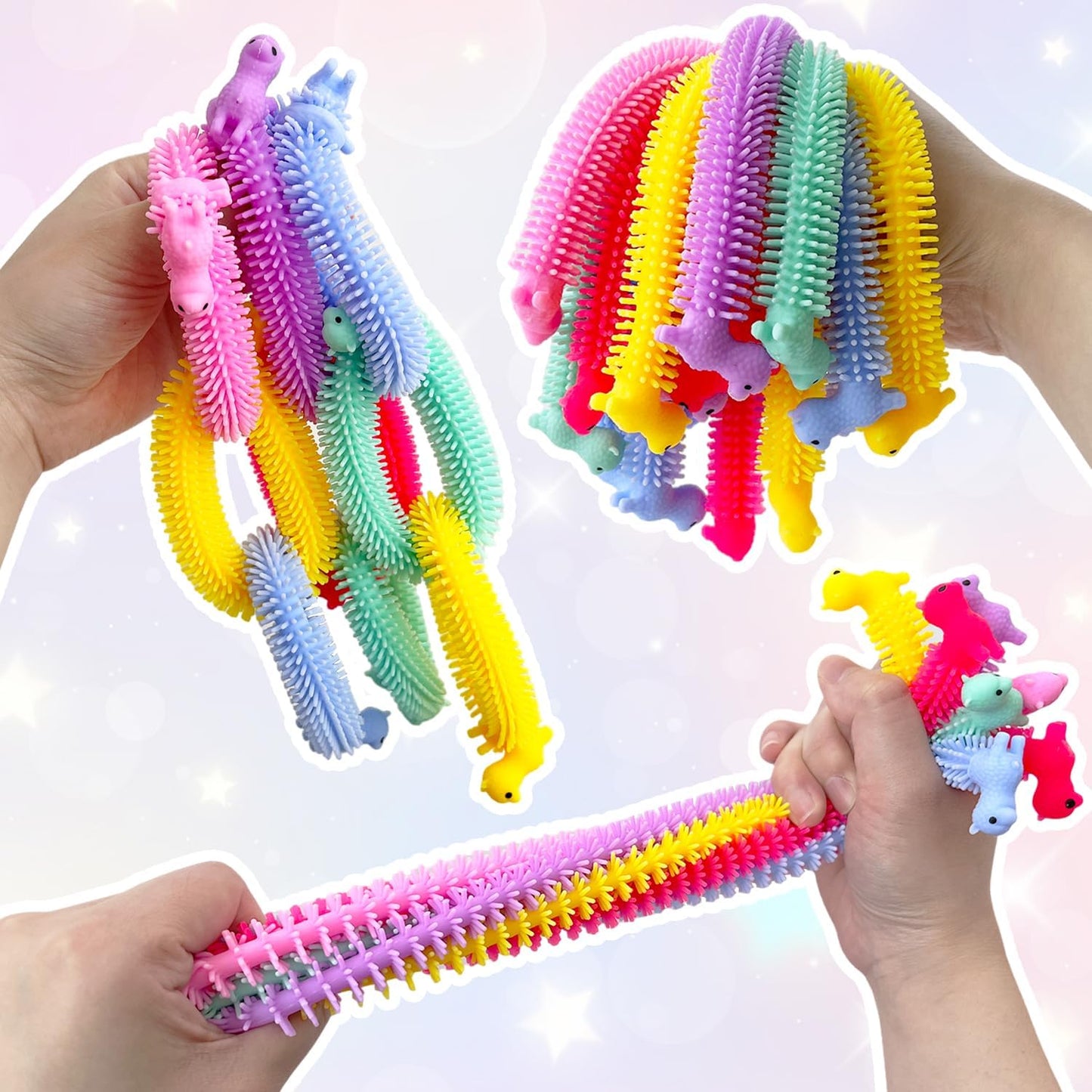 40 Pack Stretchy String Fidget Toys,Alpaca Sensory Noodle Strings,Textured Stretchy String for Kids Adults Stress Relief,Party Favors,Christmas Stocking Stuffers