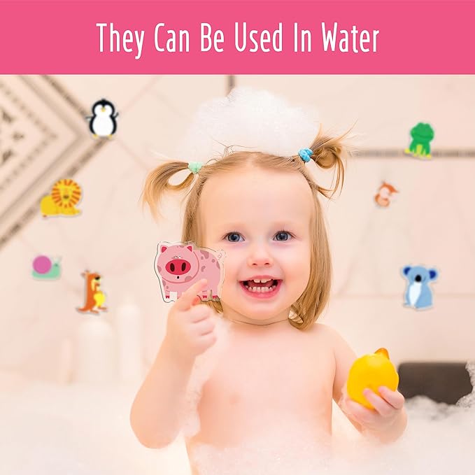 31PCS Animal Jelly Stickers, Thick Window Door Clings Removable Reusable Gel Clings Decals for Kids Toddlers Adults Home Classroom Nursery Animal Theme Party Supplies Decorations (Not Edible)