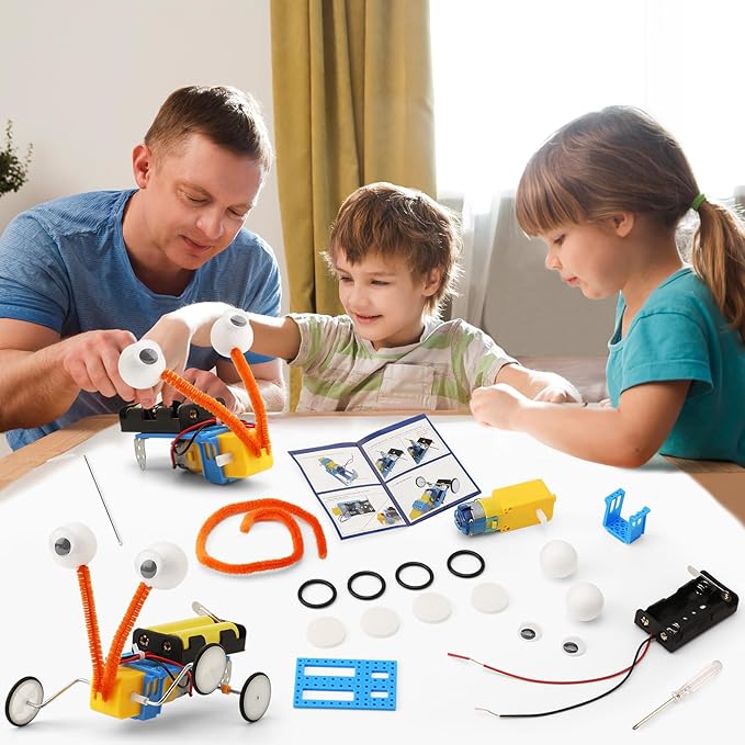 4 Set Bulk Robot Kits for Kids 6-8 8-12, STEM Crafts Robotics Science Projects STEM Toys for Boys Girls, Electronics Building Craft Kit Classroom Activities 1st 2nd 3rd Grade 6 7 8 9 10 11 12 Year Old
