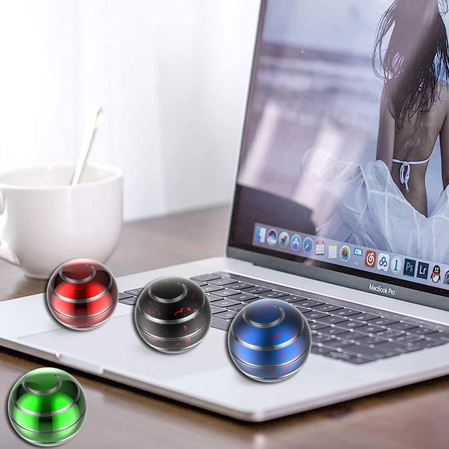 Kinetic Desk Toys, 1.54'' Kinetic Spinning Desk Toys for Kids Adults, Fidget Toys for Party Favors, Christmas Stocking Stuffers, Easter Basket (39MM, Red-A)