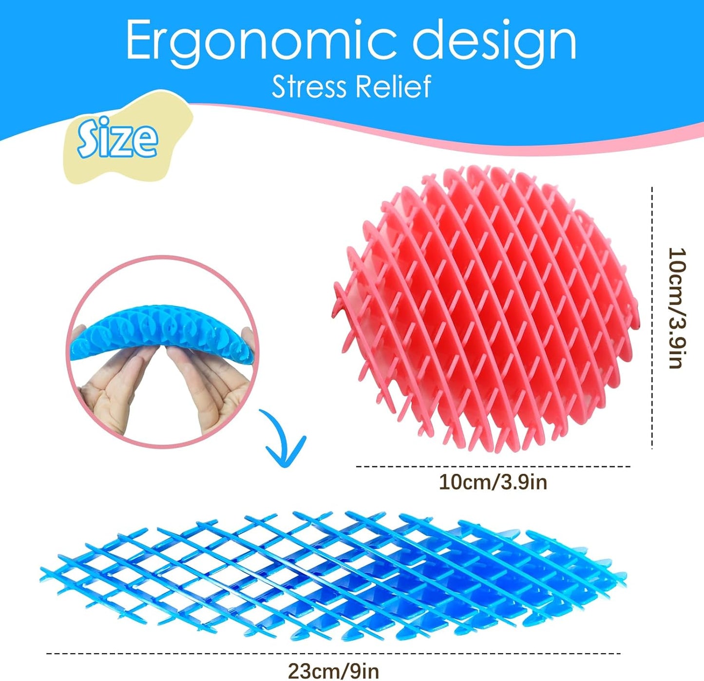 Fidget Worm Toy 2 Pack, Sensory Slug Fidget Toy, Funny Pocket Fidget Toy, Resistance Fidget Toy Anxiety & Stress Relief Toys, EDC Executive Desk Toys (Pink+Blue)